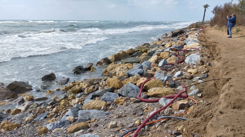 Plaja del Prat actualment, després del temporal Cèlia